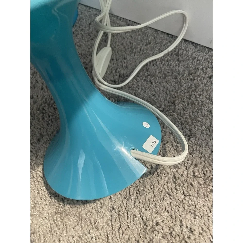 Vintage 1990s IKEA Lampan Turquoise Teal Blue Plastic Table Lamp ~Tested / Works